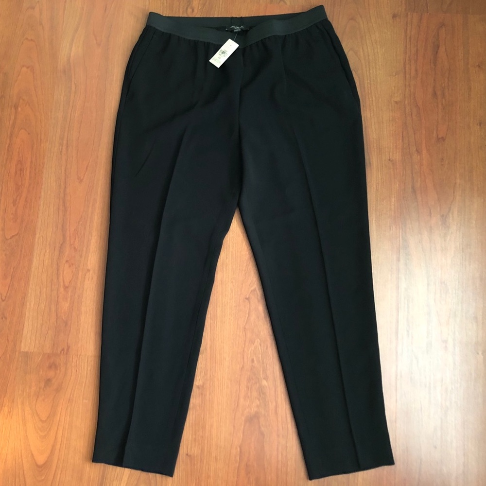 NWT Ann Taylor Elastic Waist Dress Pants Black